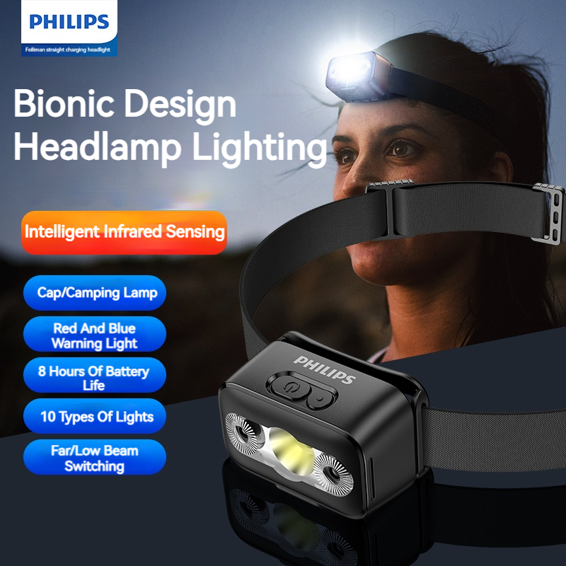 Fishing Headlamp - Latarka czołowa LED Philips z czujnikiem,
