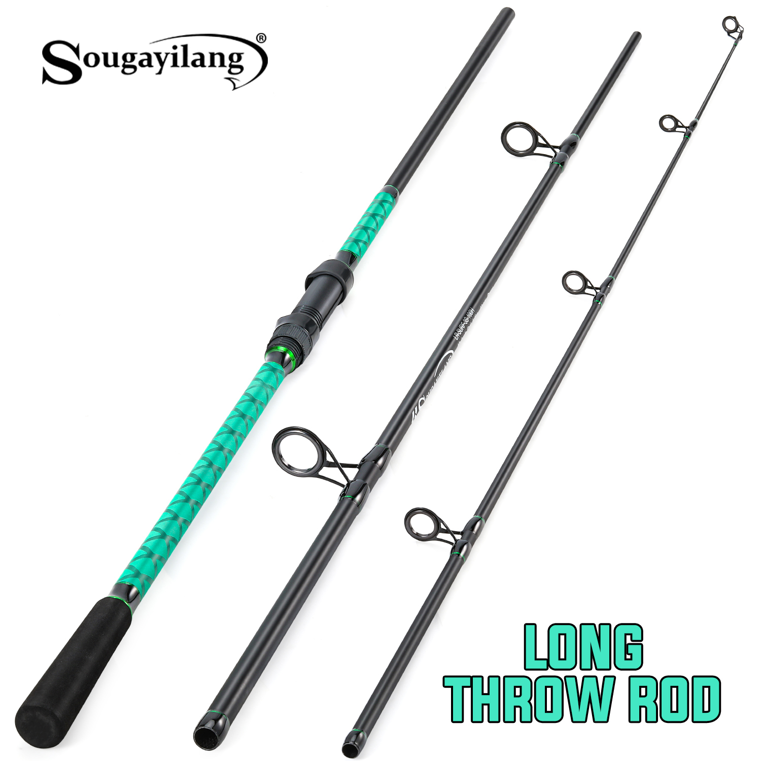 Surf Fishing Equipment - Wędka karpiowa Sougayilang, 3 sekcje, duża