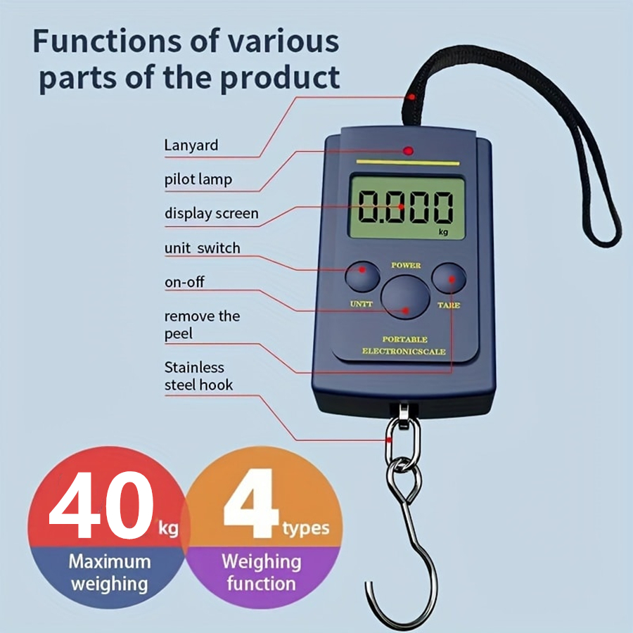Fishing Equipment For Beginners - 40kg wielofunkcyjna Mini elektroniczna cyfrowa przenośna