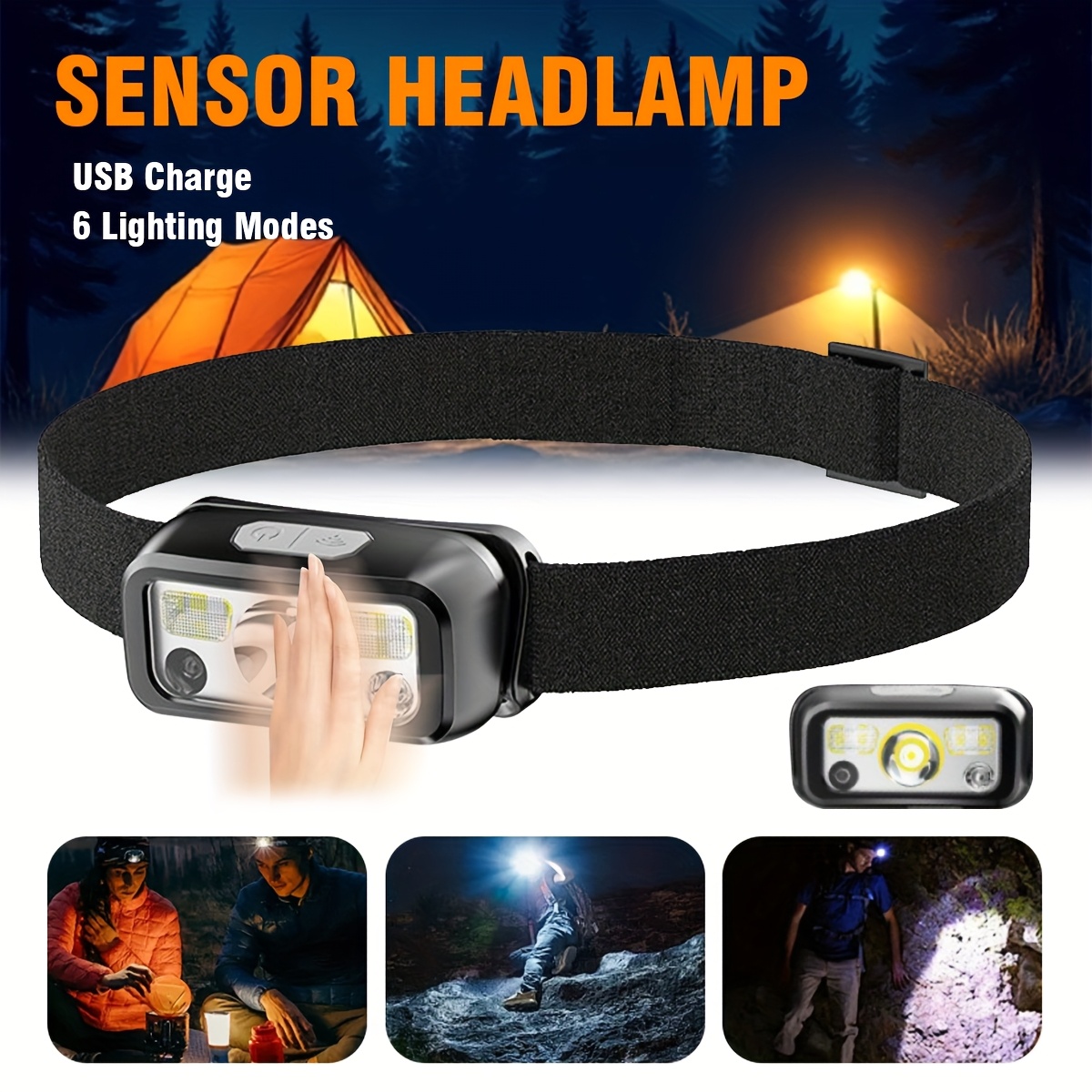 Fishing Headlamp - Mocna latarka czołowa LED COB z