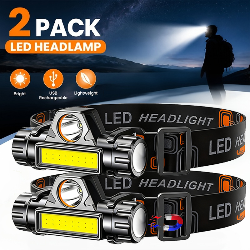 Fishing Headlamp - Super Jasna Latarka Czołowa LED, Akumulatorowa,