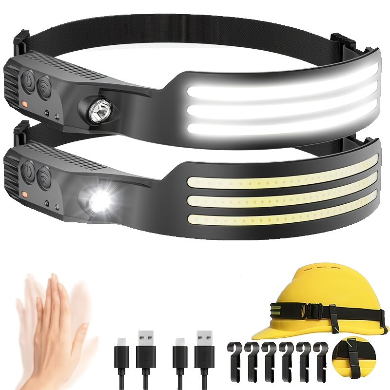 Fishing Headlamp - Latarka czołowa LED z czujnikiem, ładowana