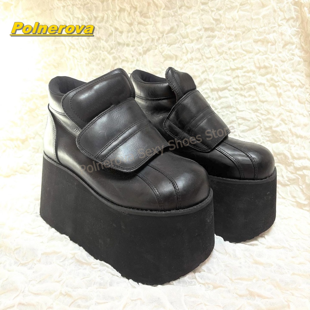 Circle Hook Set - Gotyckie Punkowe Damskie Botki na Platformie