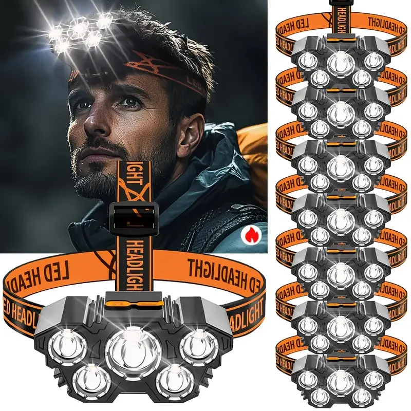 Fishing Headlamp - Przenośna latarka czołowa z 5 diodami