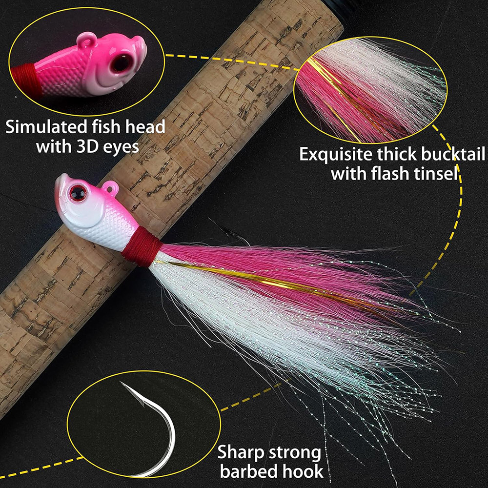 3 szt. Przynęty Bucktail Jig d – Surf Fishing Equipment recenzja i cena